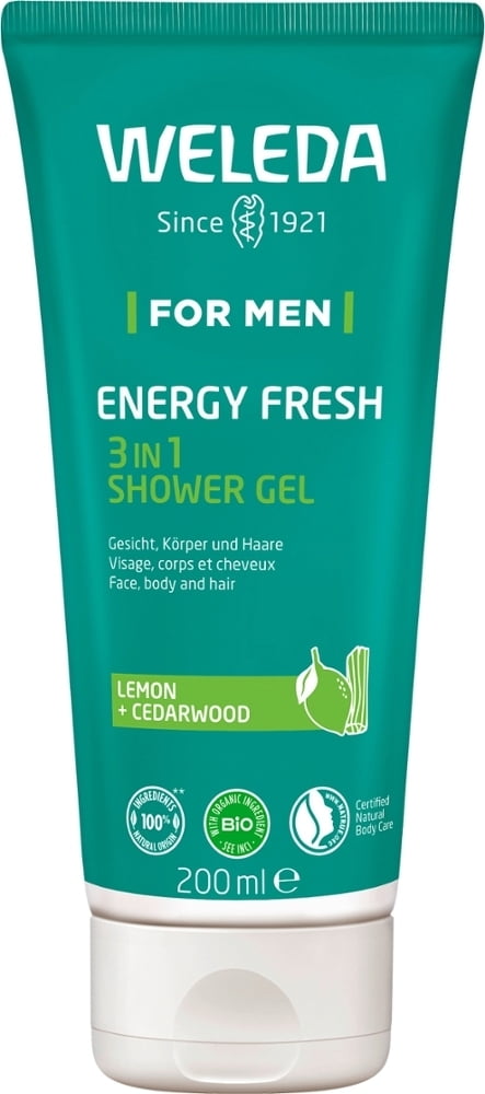 Weleda FOR MEN 3in1 Shower Gel<br>200 ml, Tube, Gel, Energy Fresh