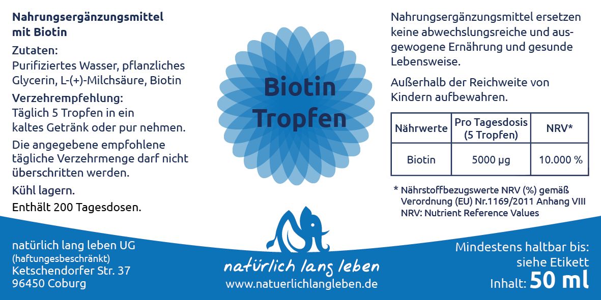 natürlich lang leben Biotin Tropfen