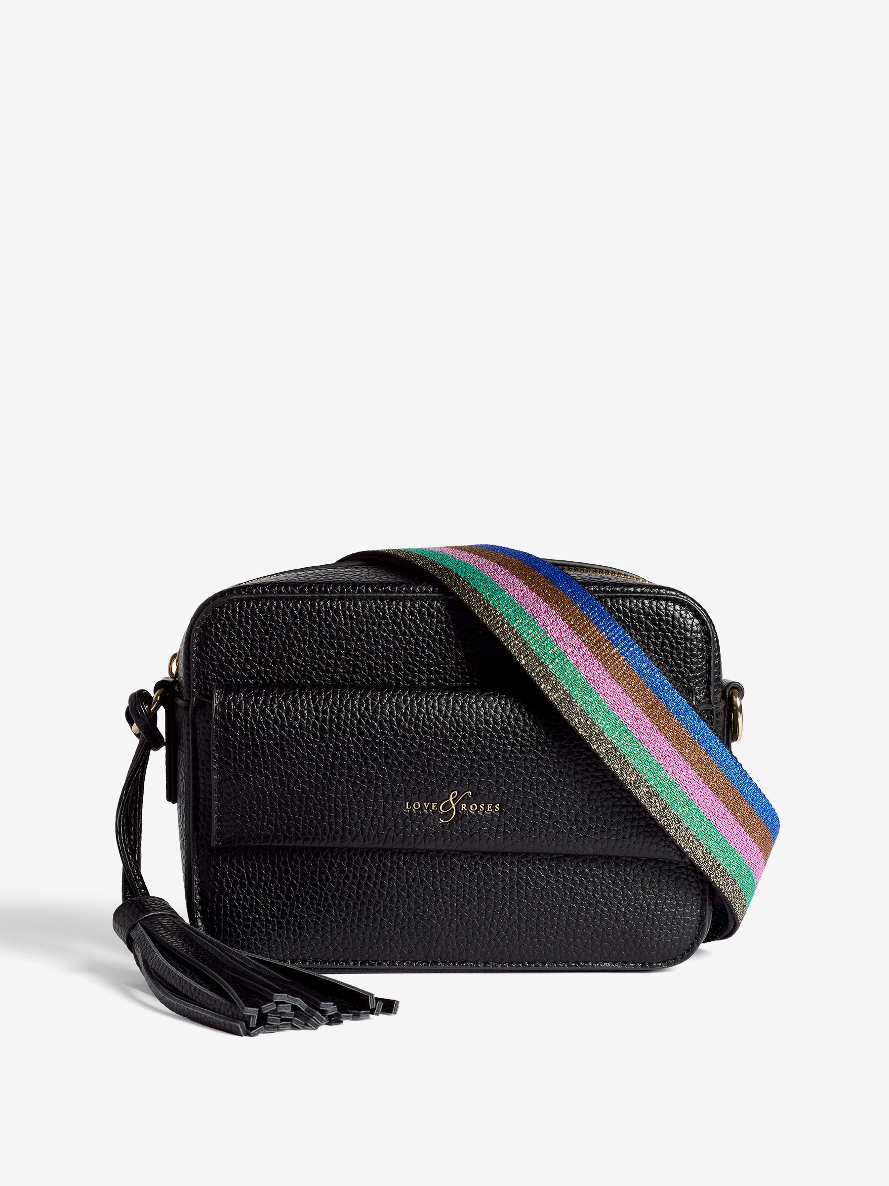 Zwart - Love & Roses Cross-Body Bag with Pocket
