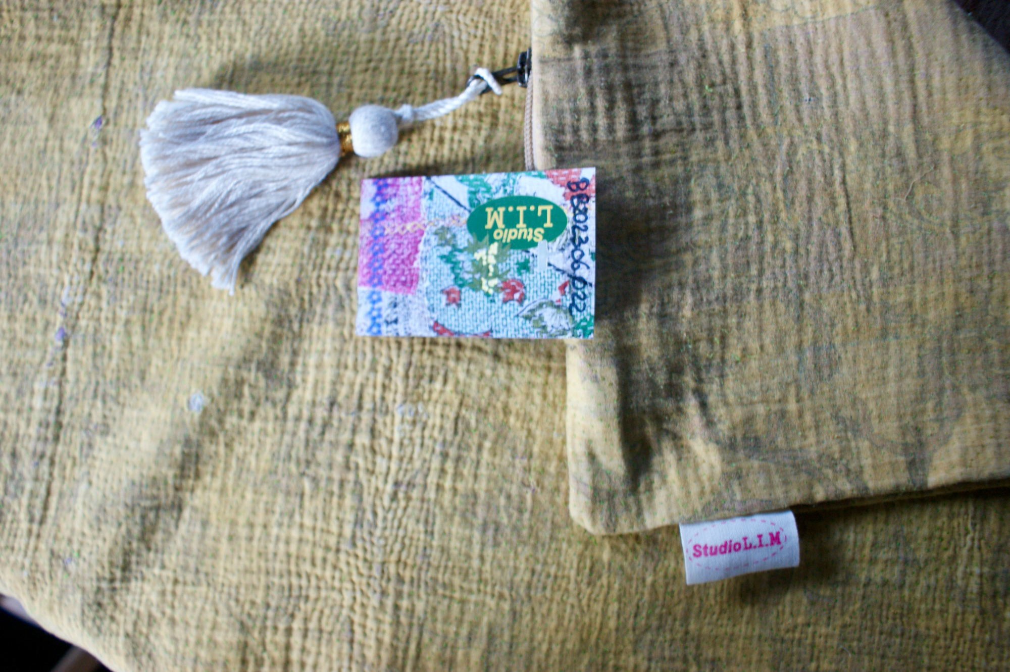 Kussen Kantha vintage 50x70 cm Yellow