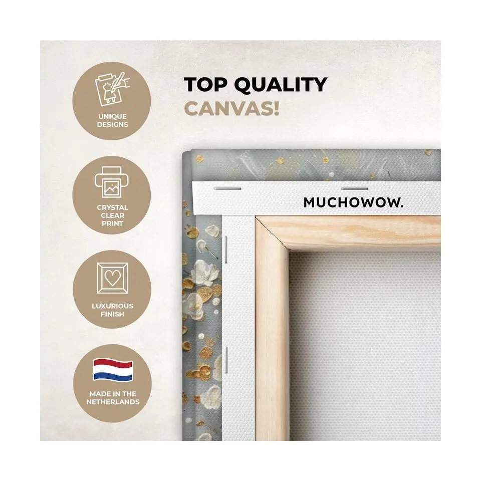 MuchoWow Canvas Schilderij 90x60cm Boom Bloemen Wit Natuur