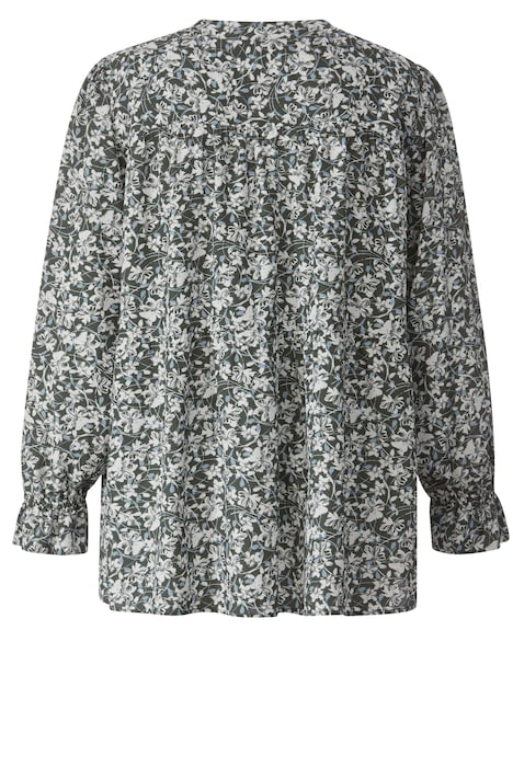 Bluse, Blümchen, Rundhals, Langarm