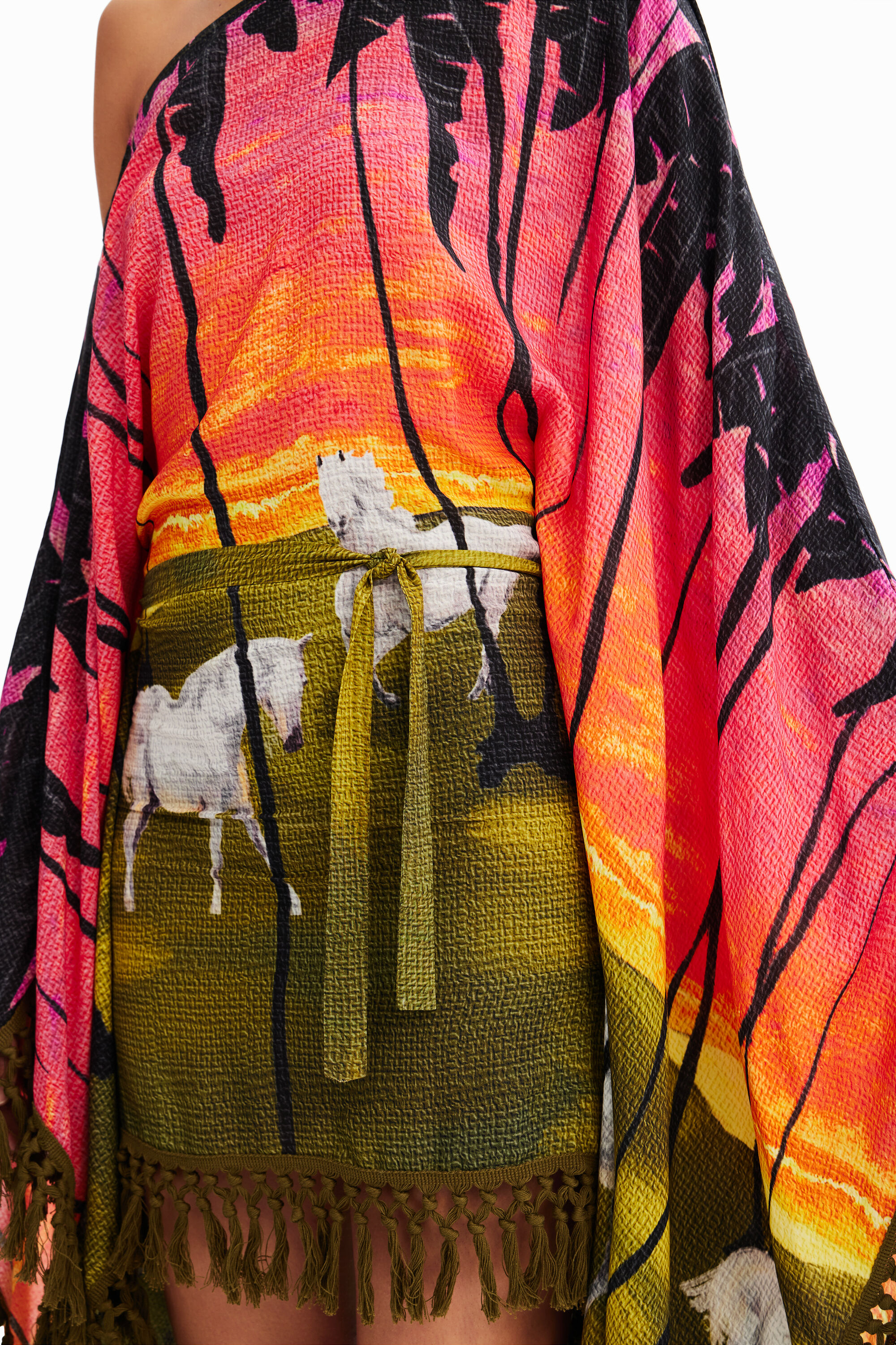 Robe poncho courte Stella Jean
