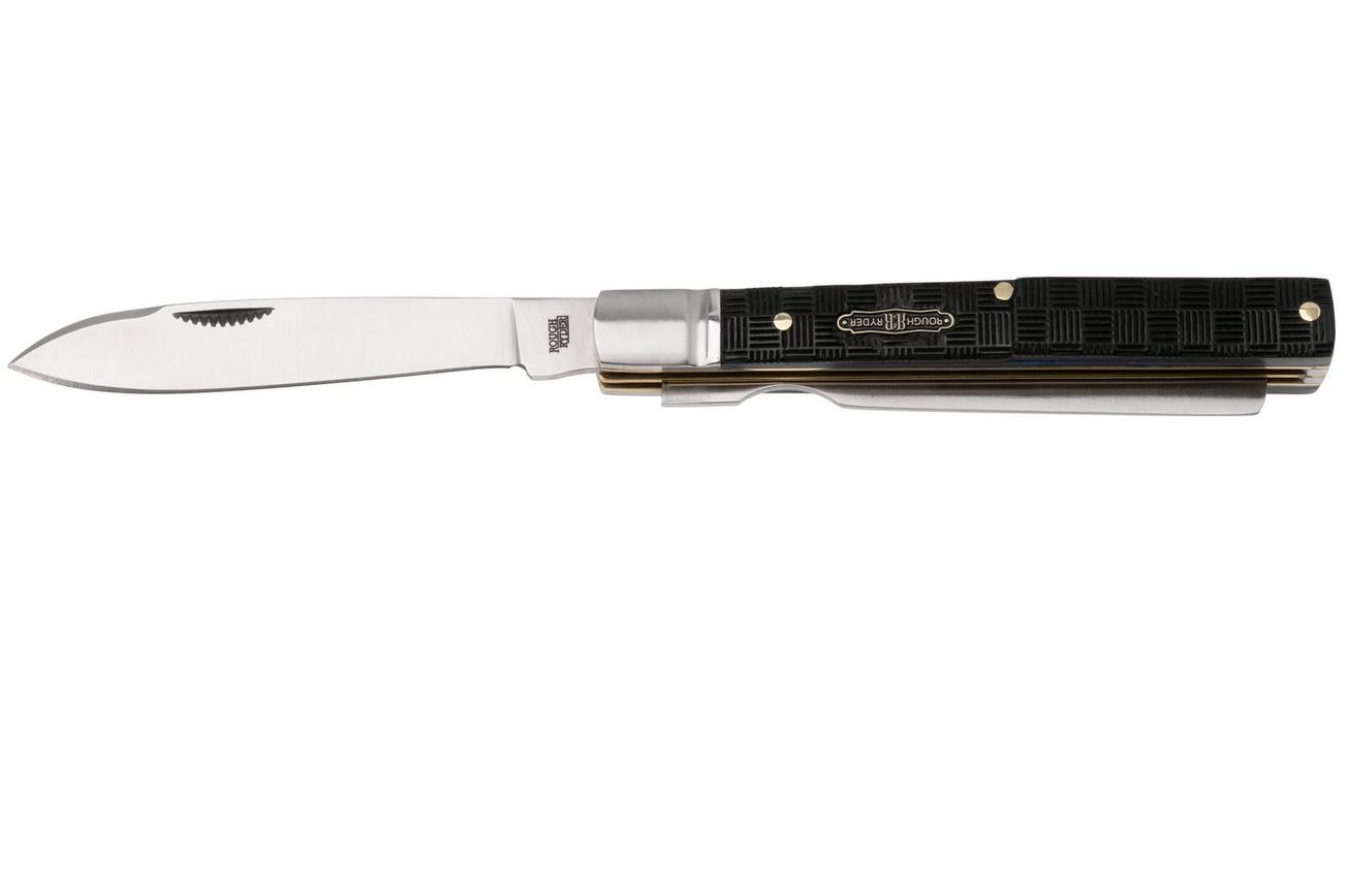 Rough Ryder Black Reserve Doctors Knife RR2562, Satin 440A, Textured Pakkawood, zakmes