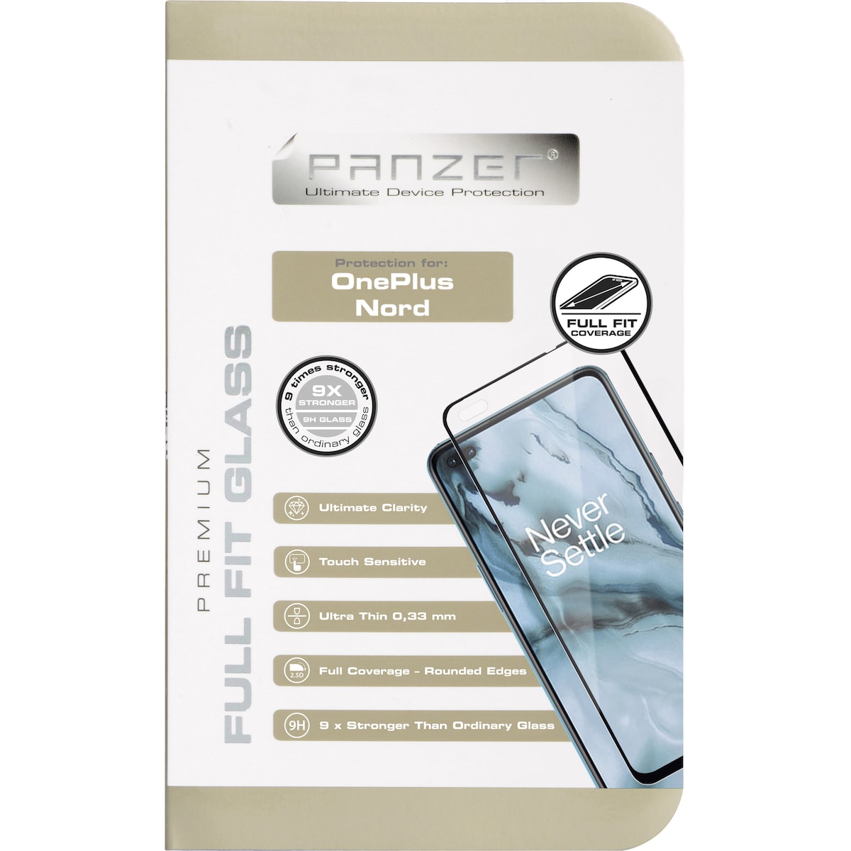 Panzer Full-Fit OnePlus Nord/Nord 2/Nord 2T silikat skjermbeskytter