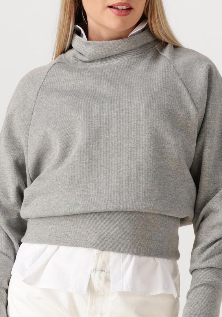grijze closed sweater high neck sweatshirt