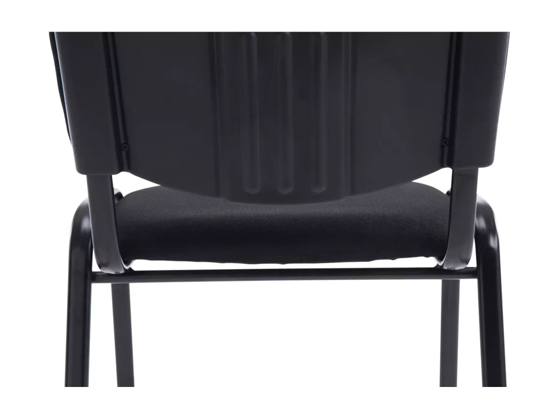 Chaise de conférence - Tissu & Métal noir mat - Noir - XL Ken