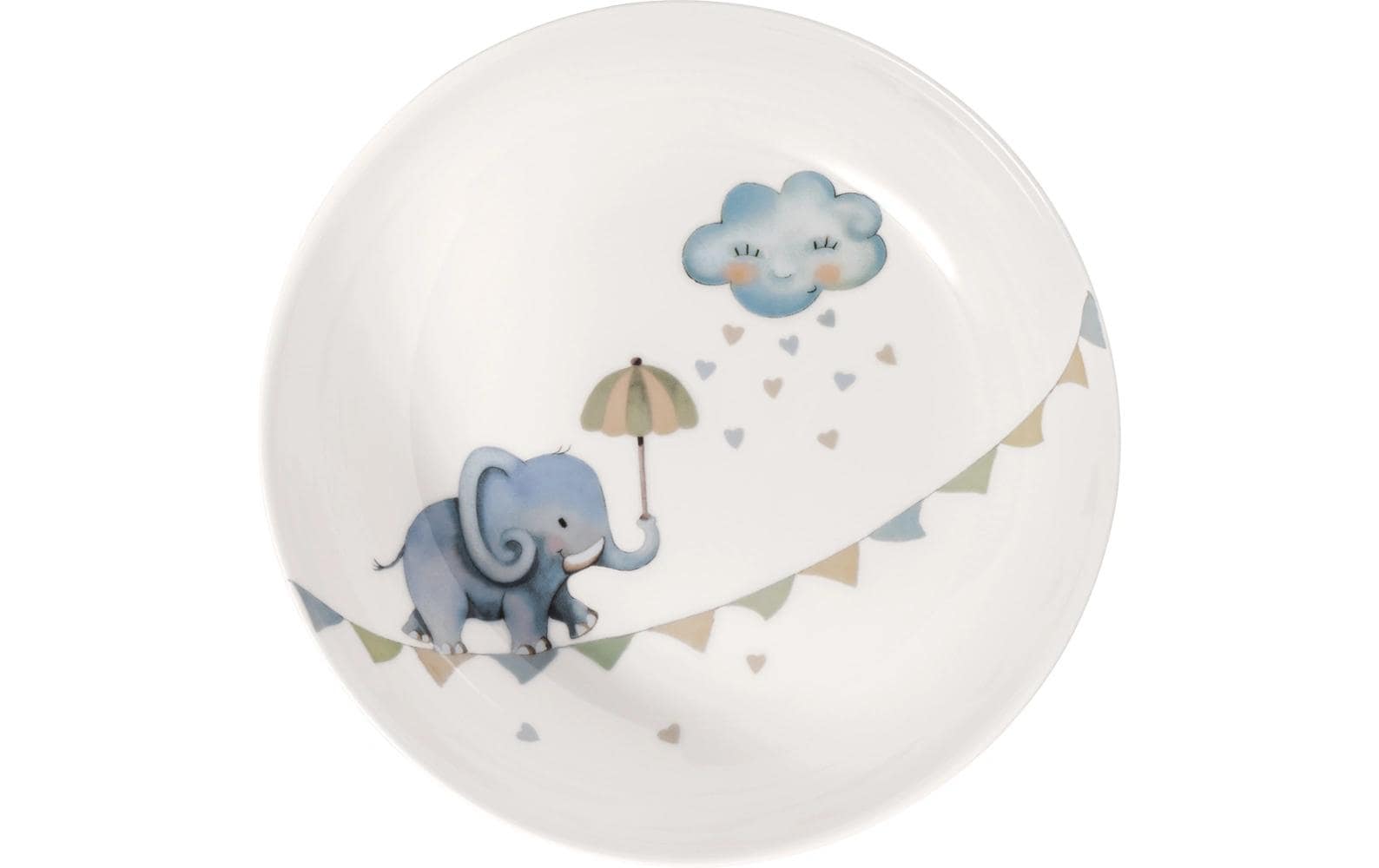 Kinderteller Walk Elephant 370 ml, 6 Stück, Hellblau<br>Suppenteller für Kinder