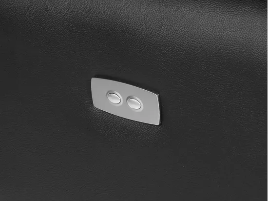 Canapé d'angle relax électrique en cuir SITIA - Noir - Angle droit