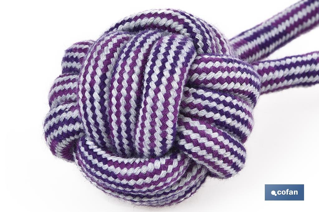 Brinquedo para cães com nó e aba de puxar | Roxo