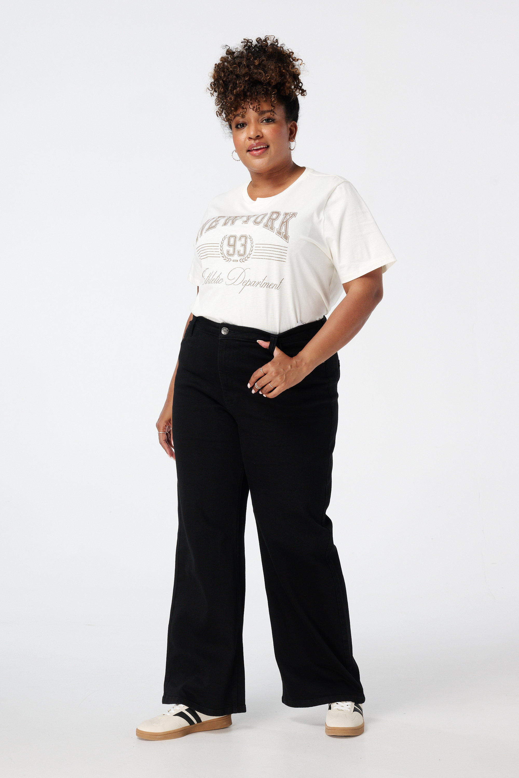 Wide leg jeans IVY Zwart