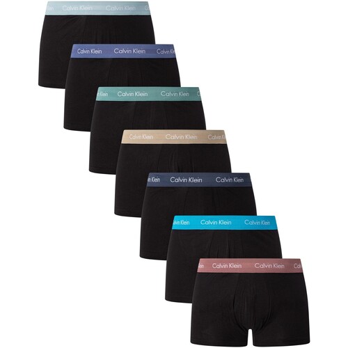 Calvin Klein Jeans - Pack De 7 Calzoncillos De Talle Bajo Elásticos De Algodón Negro