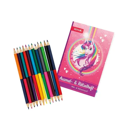 Roth Ausmal-Set+Buntstifte, Einhornportrait