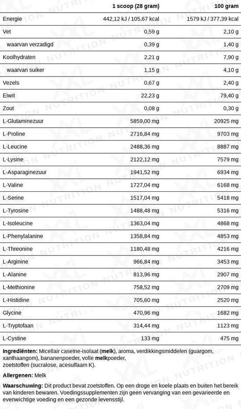 XXL Nutrition - Delicious Night Protein - Eiwitpoeder - Banaan - 700 Gram