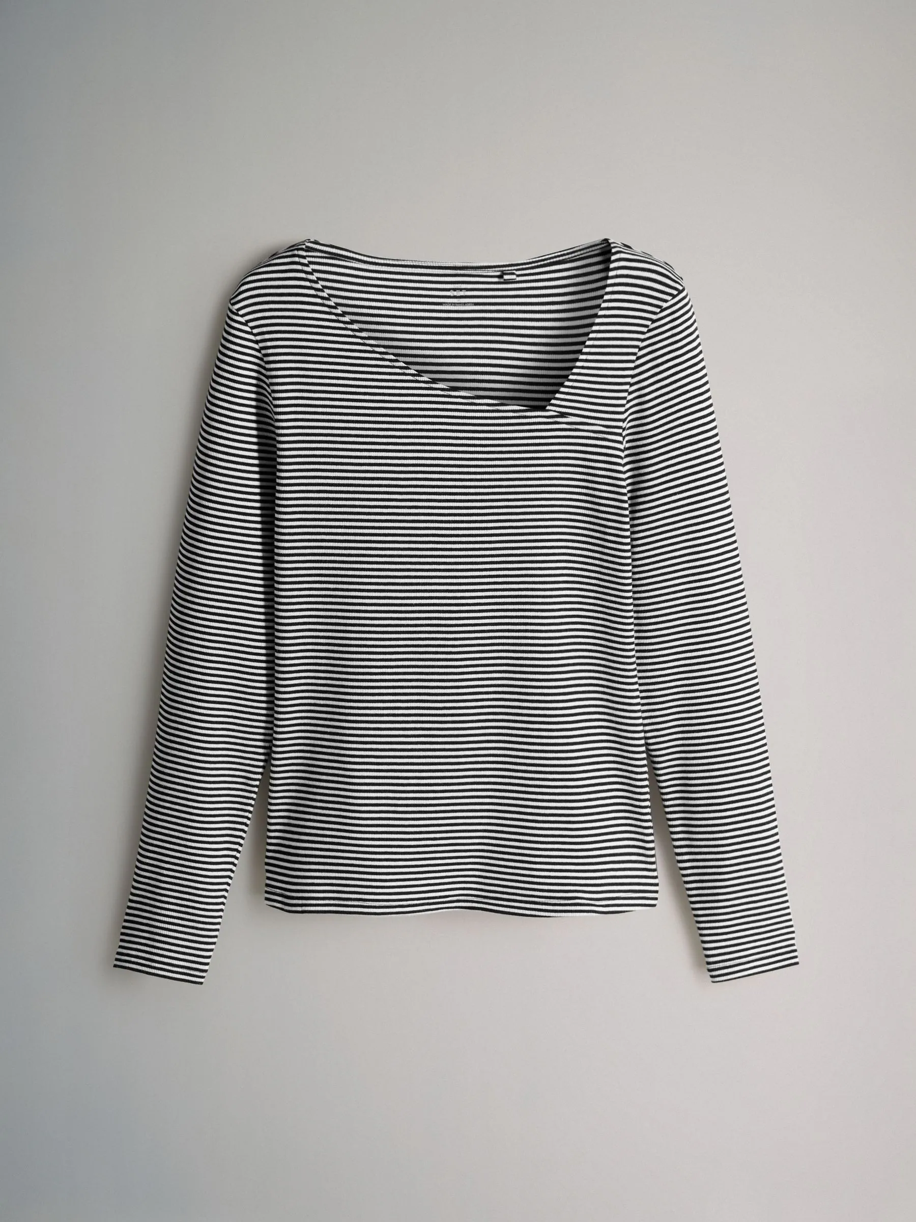 The Set 3 Pack Asymmetric Neckline Long Sleeve Ribbed T-Shirt