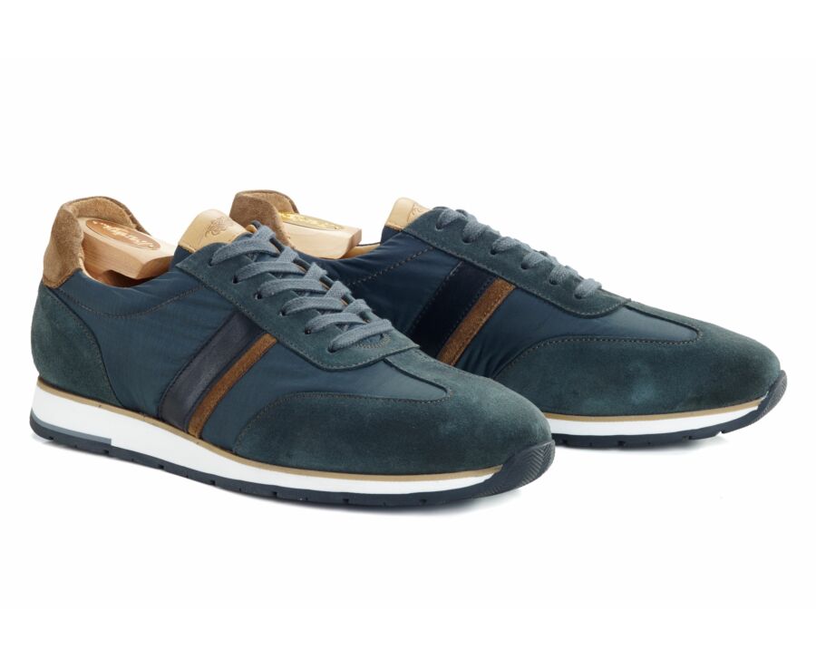 Sneakers homme Velours Vert et Chamois - MELINGA