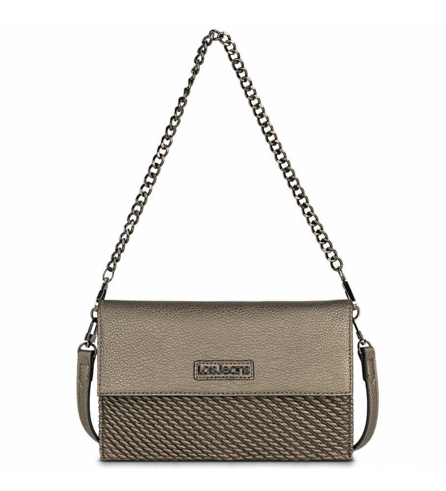 Bolsa de ombro feminina Lois LOIS com alças intercambiáveis 311766 cor prata escura