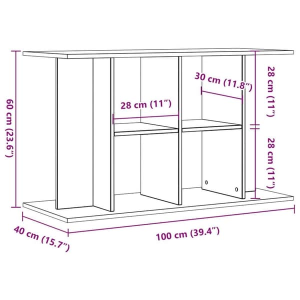 vidaXL Akvariumstativ artisan eik 100x40x60 cm konstruert tre