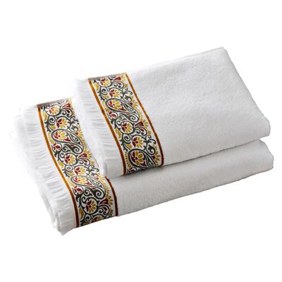 Linge de toilette liteau arabesque - 450 g/m²