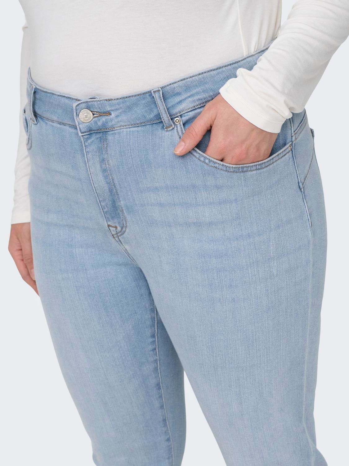 CARPOWER Mittlere Taille Skinny Fit Jeans Light Blue Denim
