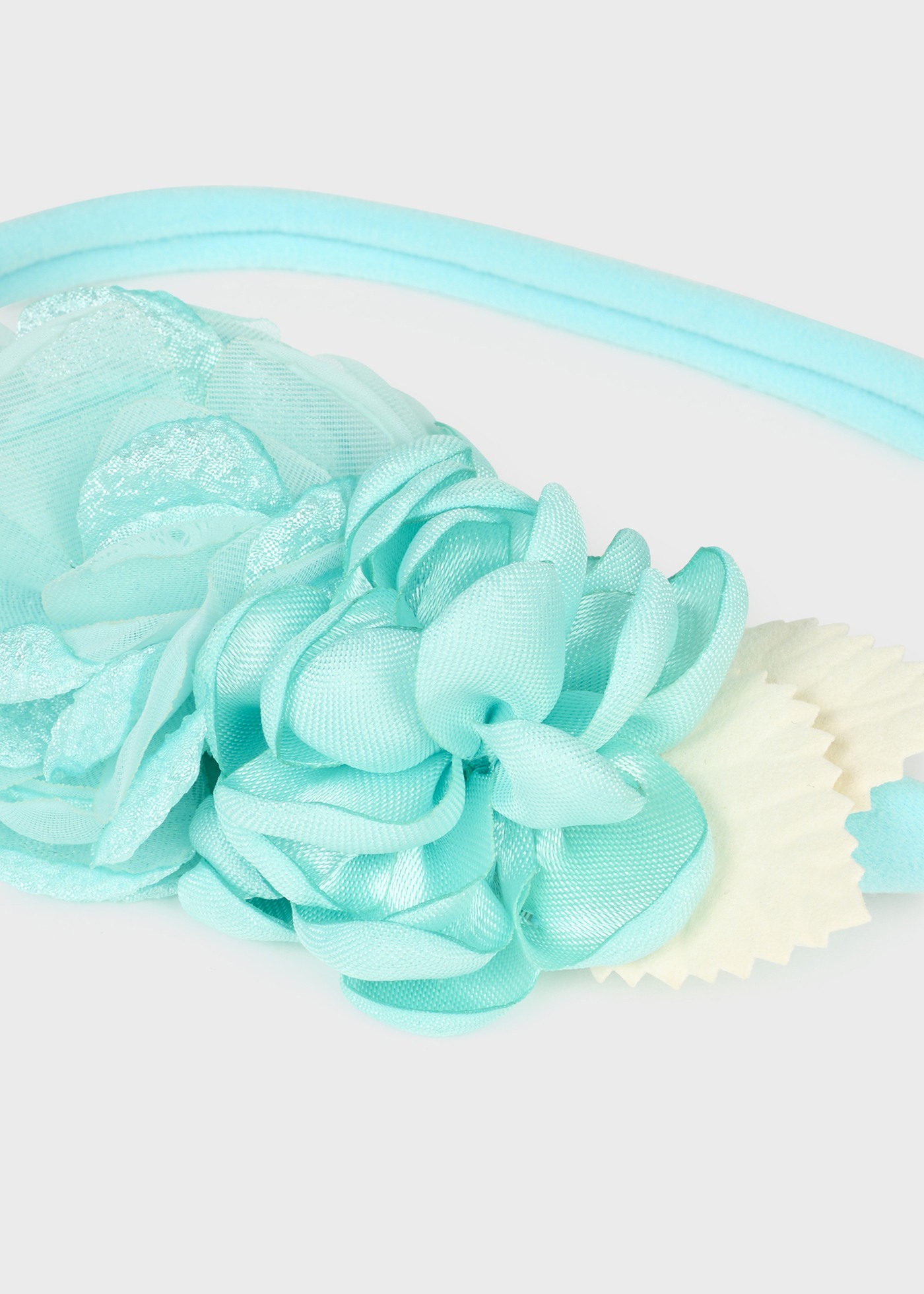 Faixa de cabelo elástica com aplique floral para bebê