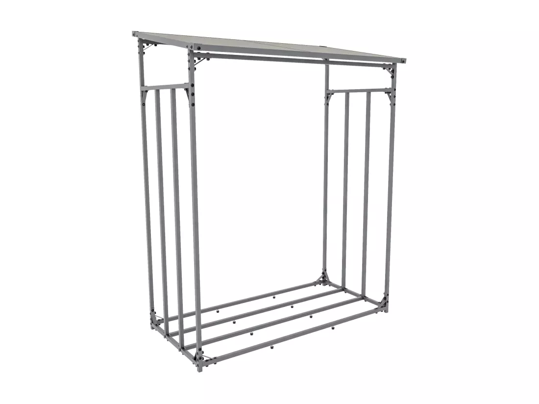 Etagère bois de cheminée - Métal - 130 x 70 x 165cm - Anthracite - Ruston