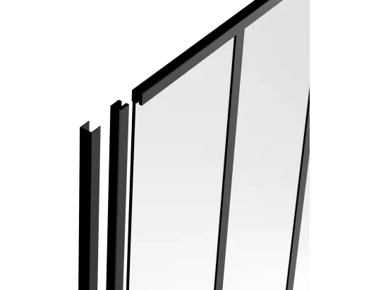 Poteau de terminaison pour verrière en aluminium thermolaqué - H130 cm - Noir - BAYVIEW