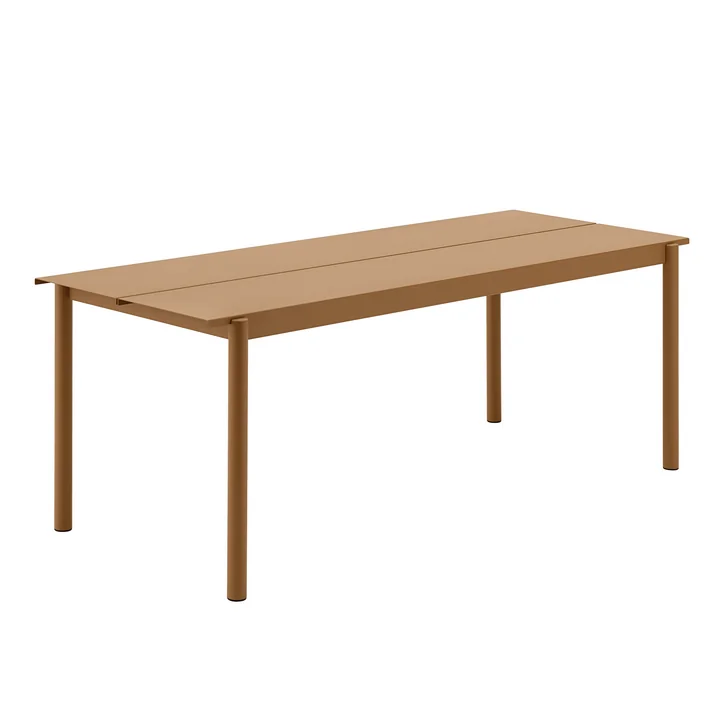 Muuto - Linear Steel Tisch, 200 x 80 cm, burnt orange