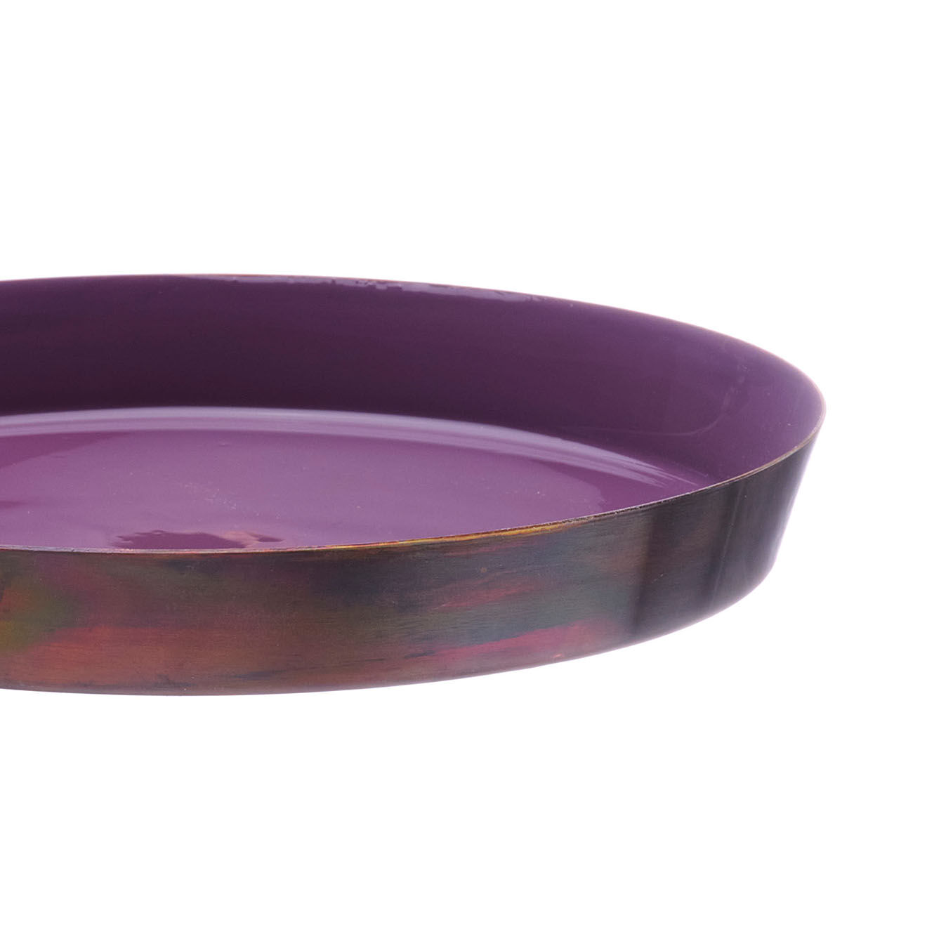 Bjorn Plateau de service en métal Prune - D.20 cm