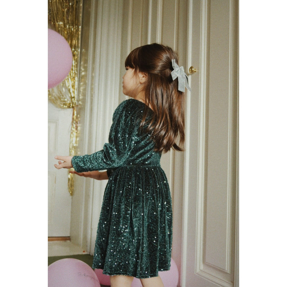 Køb Konges Sløjd Silver Glitter Fløjl Dobbelt Sløjfe Hair Barrette