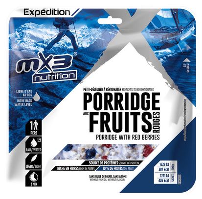 Petit-déjeuner Lyophilisé MX3 Porridge aux Fruits rouges - 110g