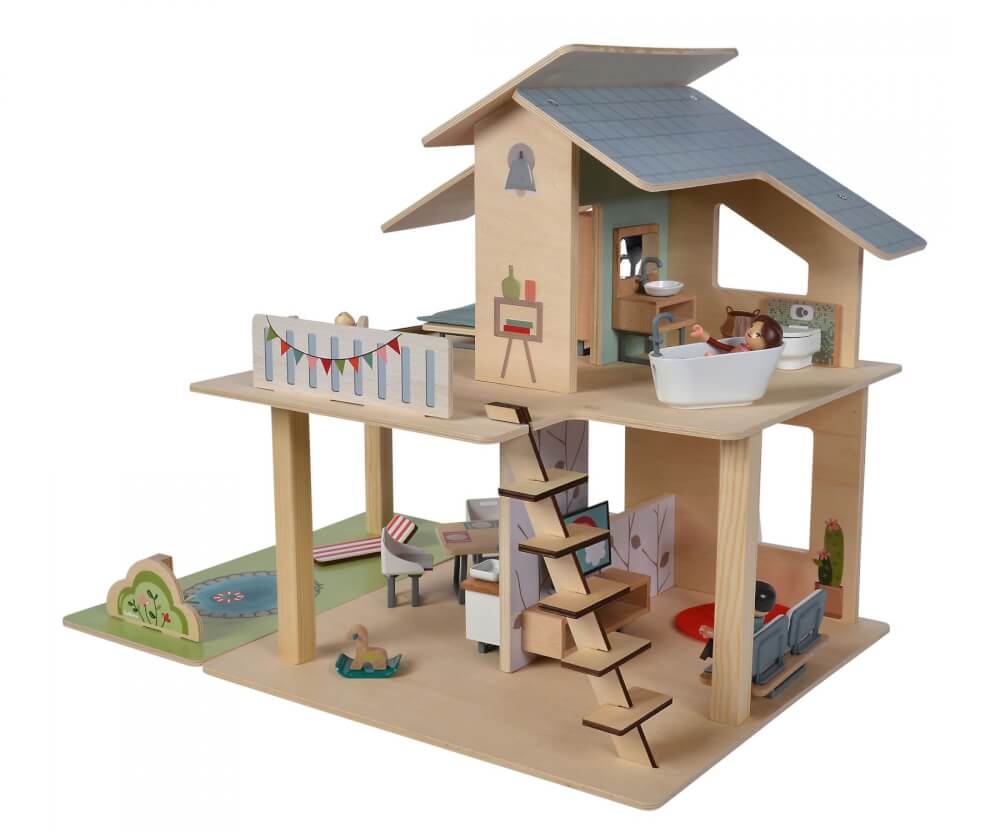 Puppenhaus mit Möbeln