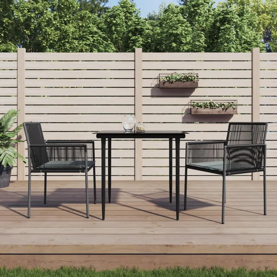 vidaXL - Tuinstoelen - Zwart - Poly rattan - 2 stuks - 54x60,5x83,5 cm