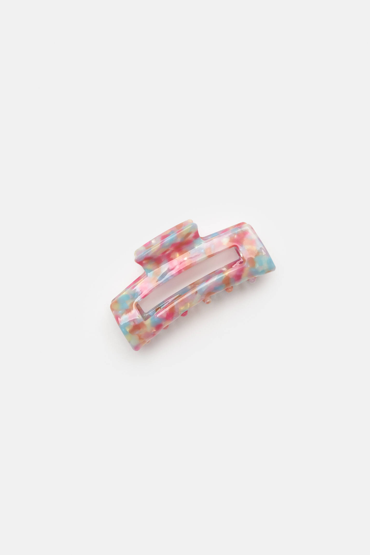 Presilha de cabelo com efeito tartaruga multicolorido - rosa