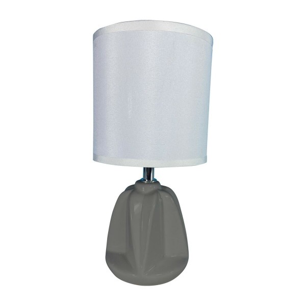 Lampe de bureau adam gris céramique textile (13 x 29 x 10,5 cm)