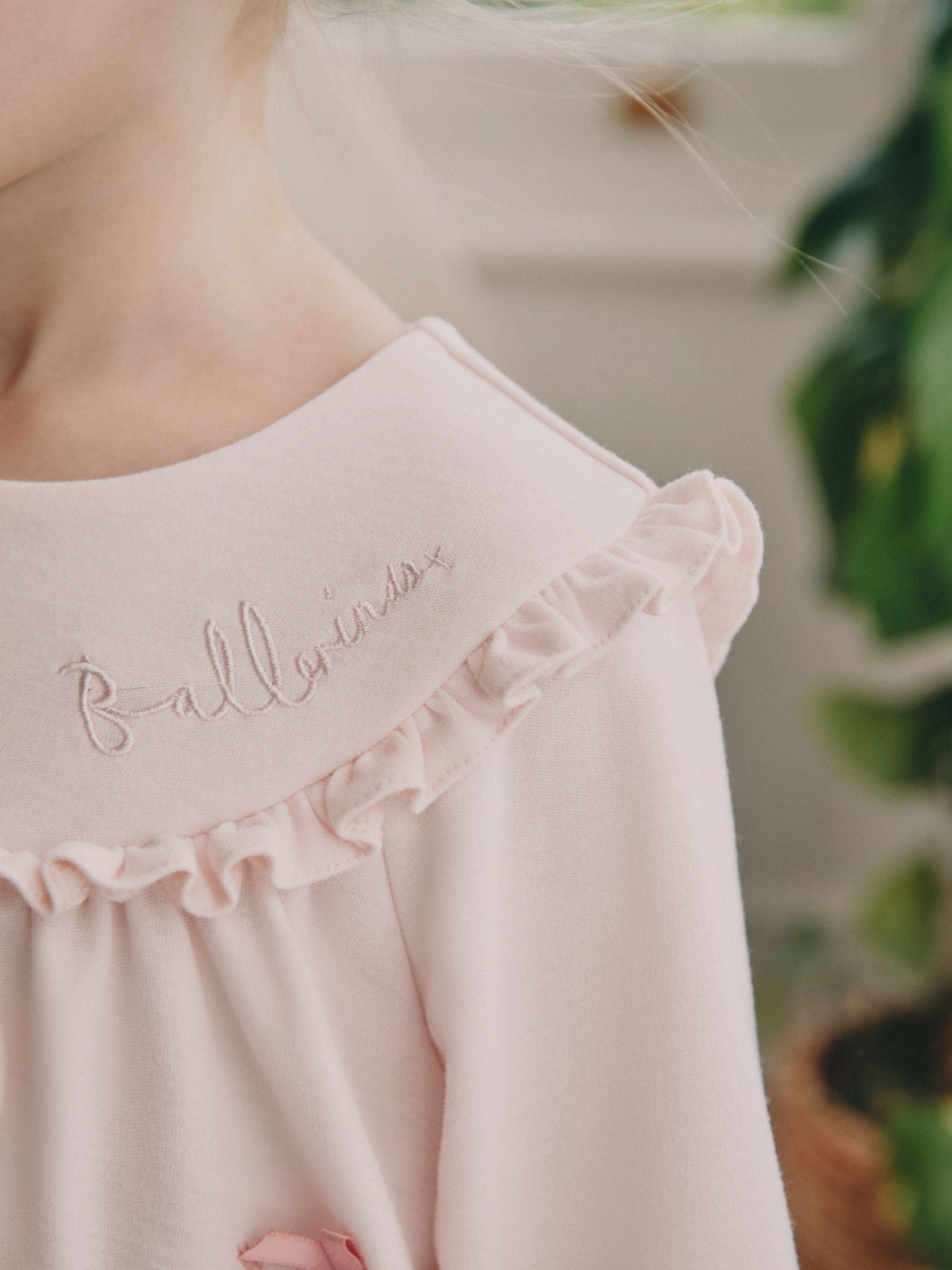 Wit/roze ballerina - Set van 2 nachthemden (2-12 jr)