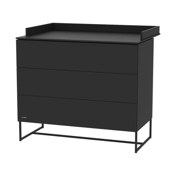 Kidsmill Modular 2 Babykamer Mat Zwart | Ledikant 60 x 120 cm   Commode   Kast 2-Deurs