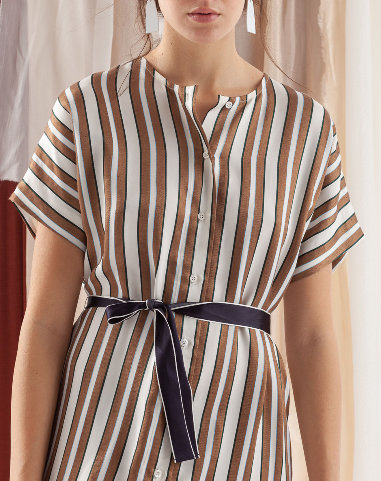 Chloé Stora Robe en Coton & Lin Ramie naturel