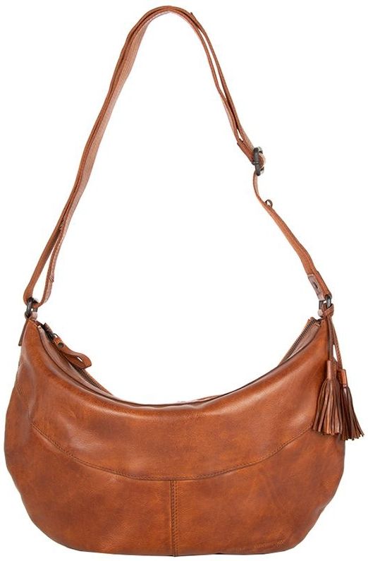 Spikes & Sparrow - Schoudertas - Cognac - Echt Leder - Geschikt als Handbagage