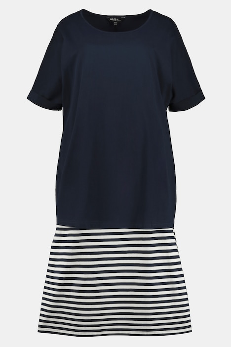 Bellieva-Kleid, Jersey, oversized, doppellagig, Halbarm, Biobaumwolle, GOTS