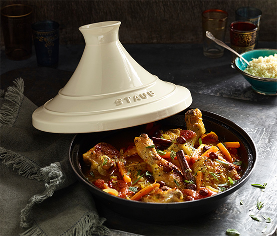 STAUB Gusseiesen-Tajine, creme, 28 cm