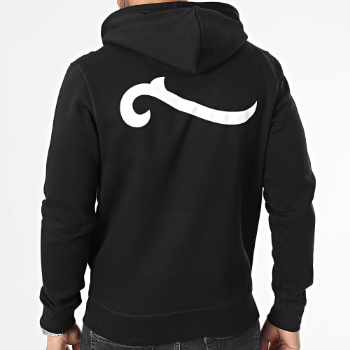 Sweat Capuche Wave Noir Blanc