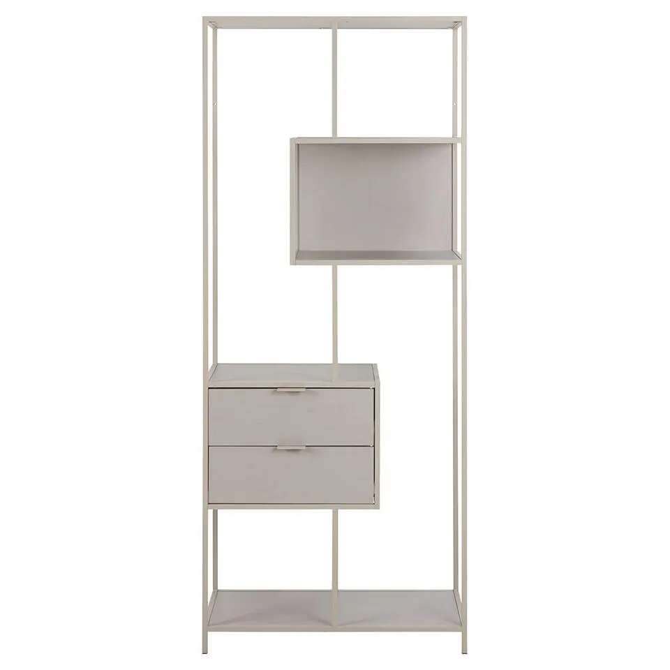 Hioshop Sea wandkast 2 lades 4 planken grijs