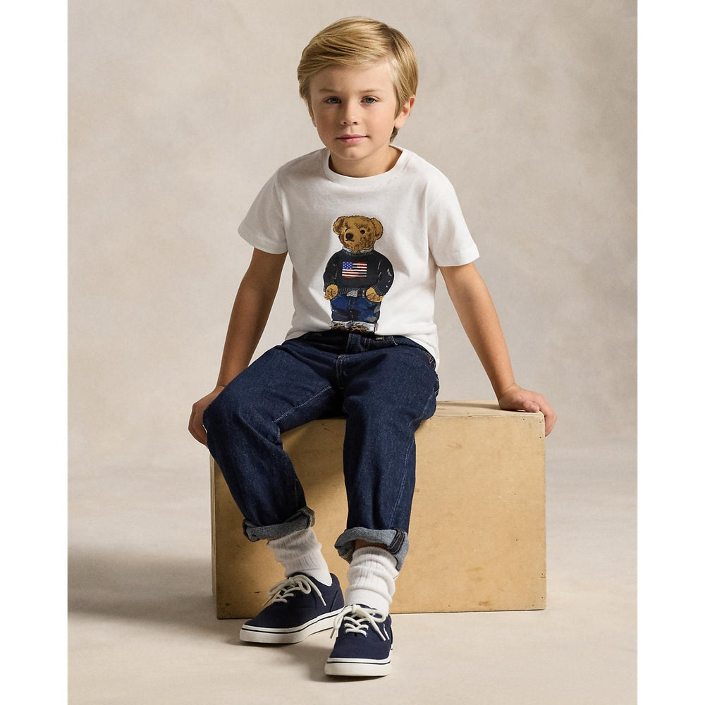 Køb Polo Ralph Lauren White Core Bear Boy T-Shirt