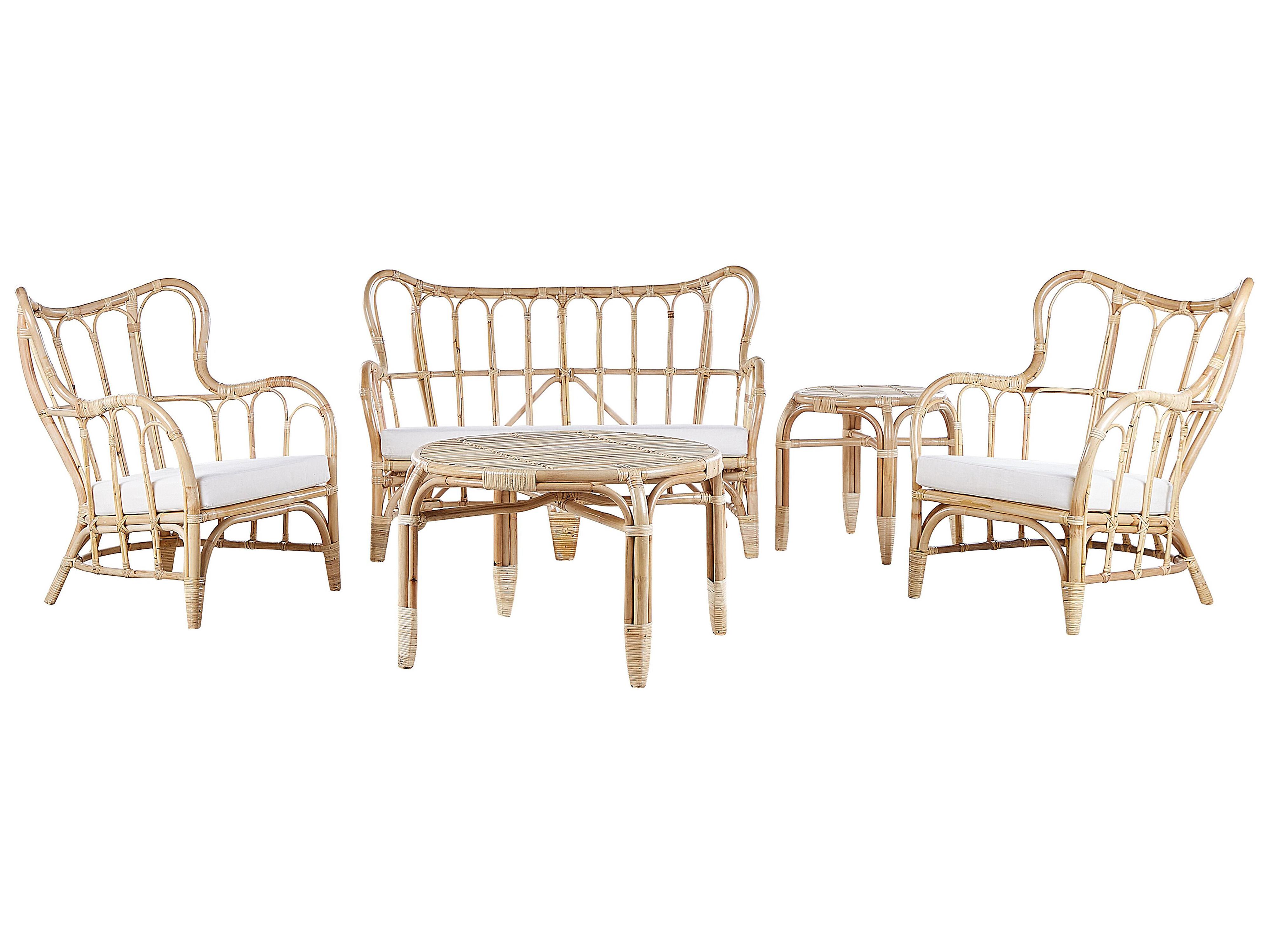 Loungeset met tafel 4-zits BRINDISI Rotan Natuurlijk