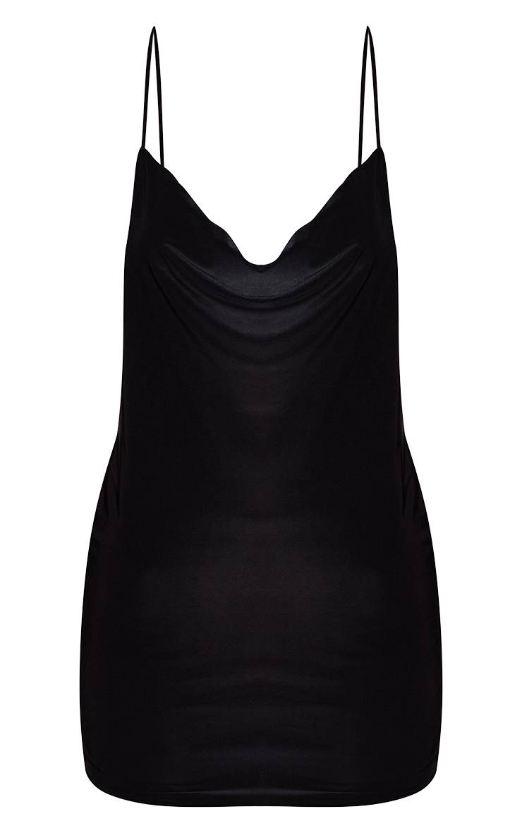 Noir Robe Mini Moulante Dos Nu En Jersey Fluide