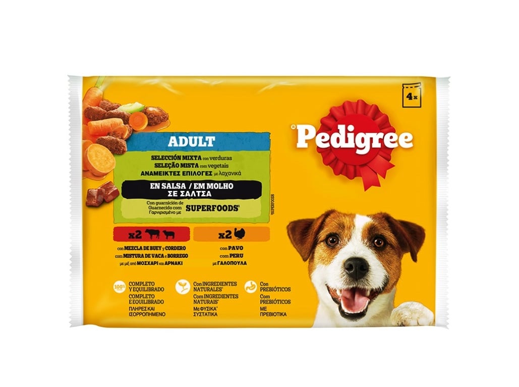 COMIDA HÚMIDA PARA CÃO PEDIGREE PATÊ COM GALINHAVACA E CENOURA 4X100G