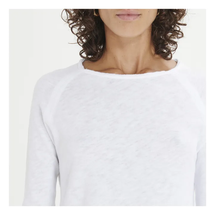 American Vintage T-shirt Manches Longues Col Bateau Sonoma | Blanc