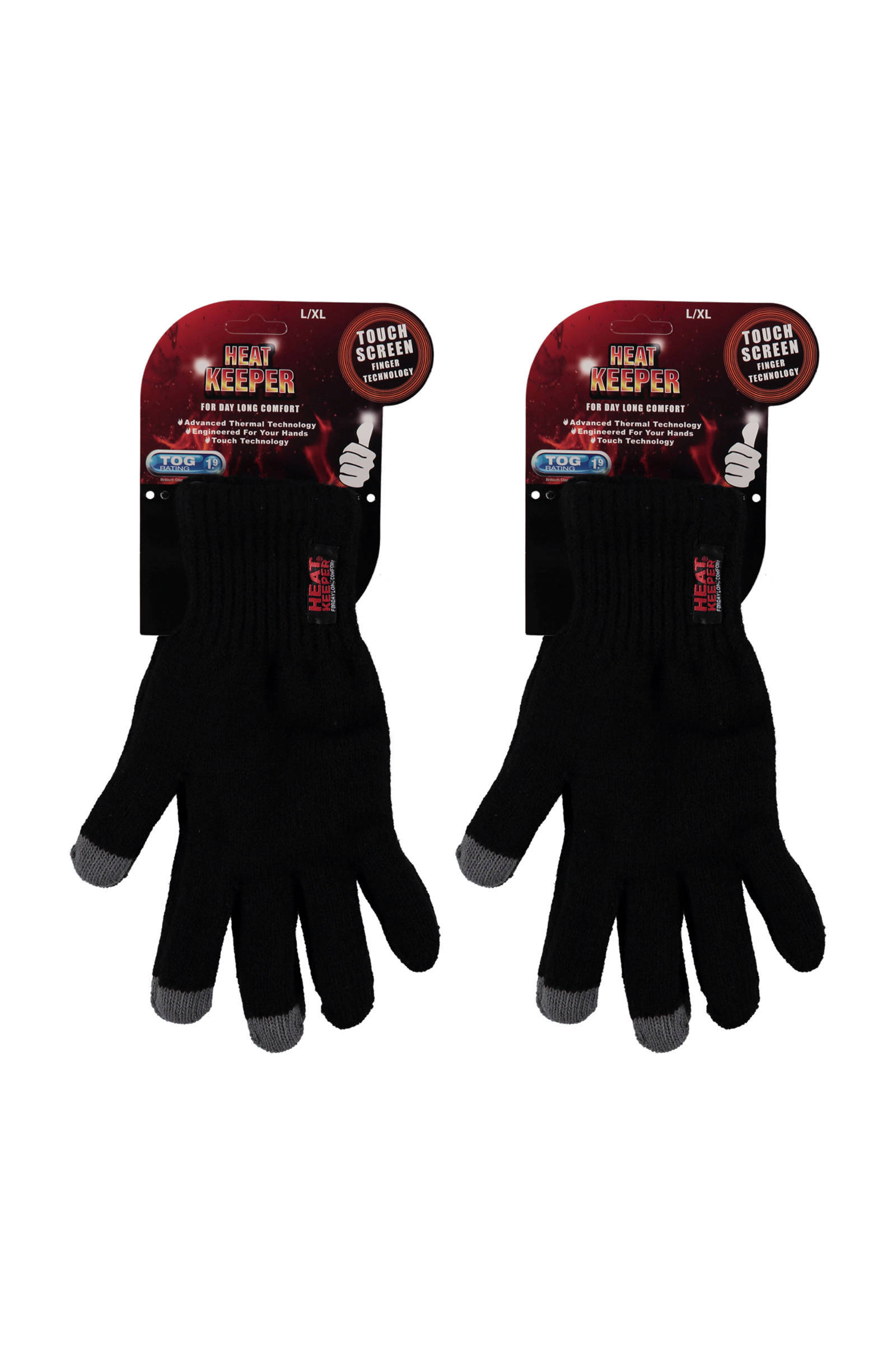 Heatkeeper thermo handschoenen - set van 2 zwart