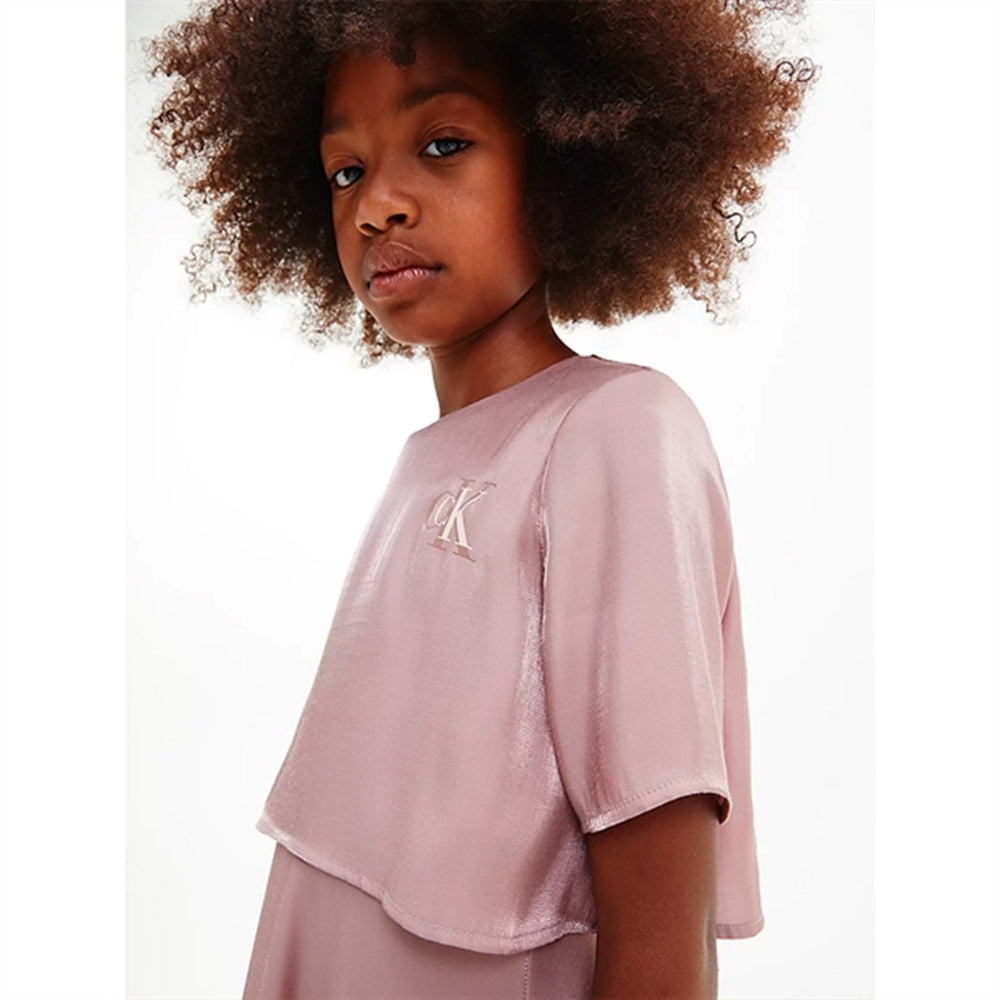 Metallic Shine Kjole Dark Blush